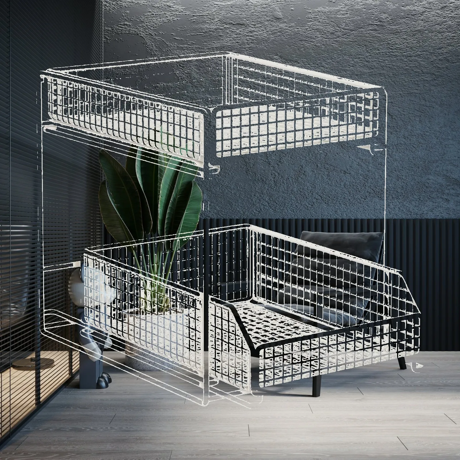 Space Saving Metal Drawer Rack for Clothing Storage Organizer Bins with Slide Out Trays for Closet