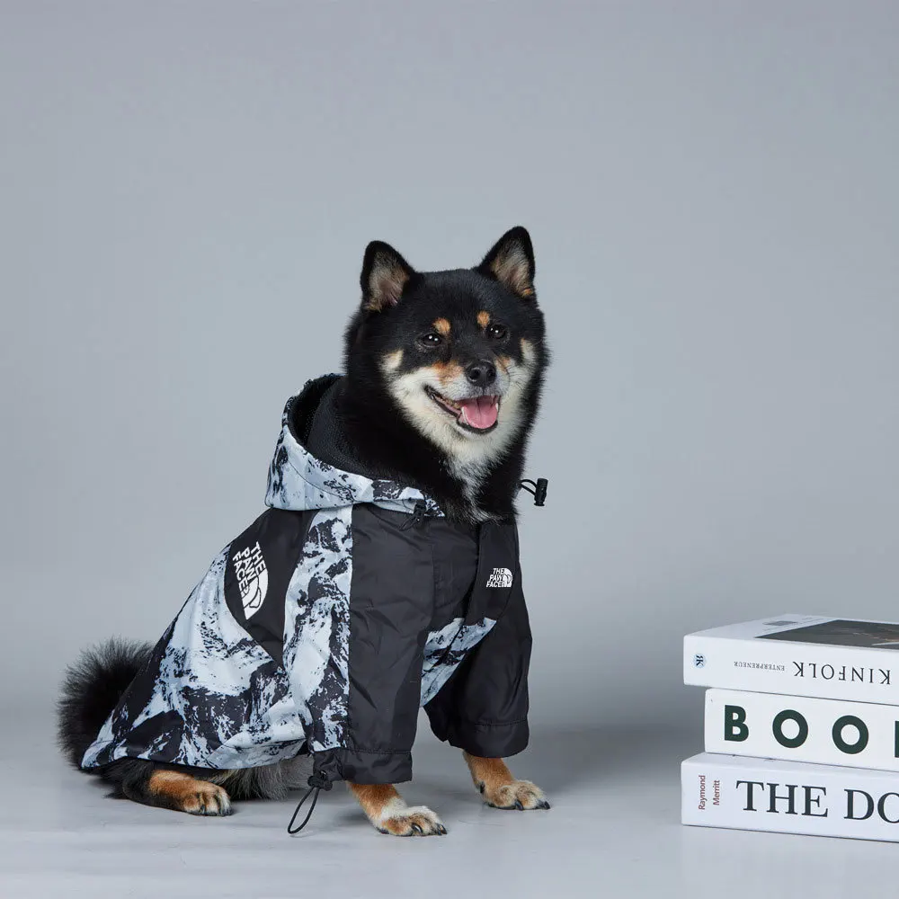 Ropa para cachorros, chaqueta con estampado de montaña nevada, ropa gruesa y a prueba de viento para perros, abrigo duradero, ropa impermeable, ropa cálida para mascotas