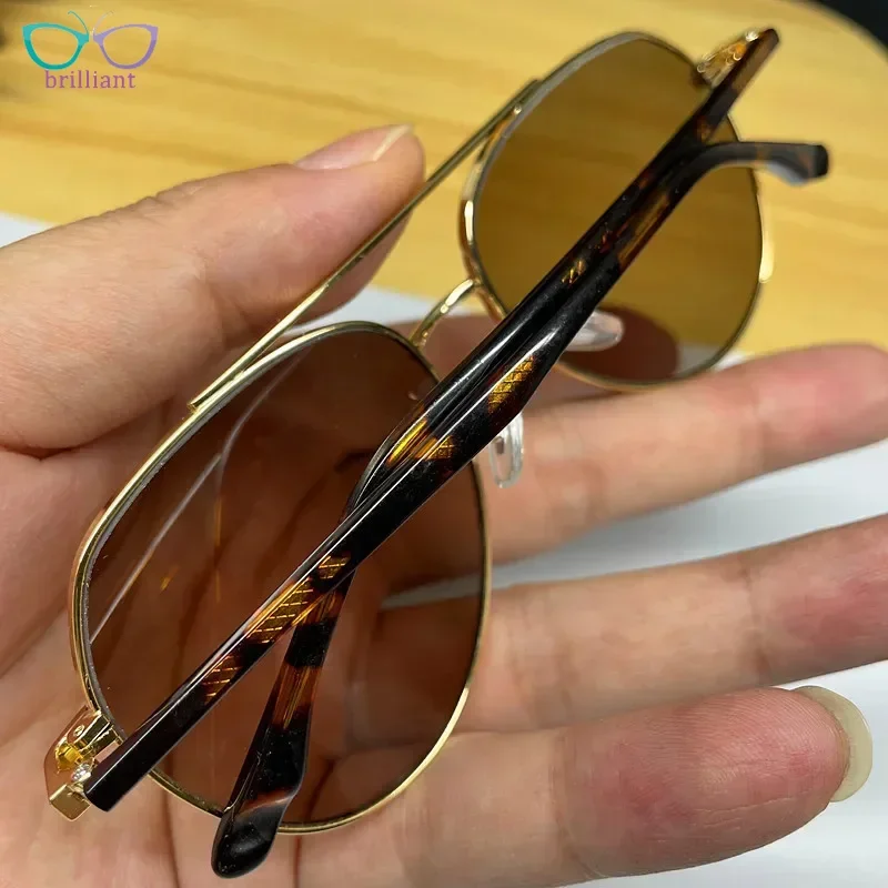 New Fashion Men and Women Pure Crystal Stone Eyeglass Dark Brown Cool and Eye Nourishing Sunglasses UV400 Pilot SUN GLASSES