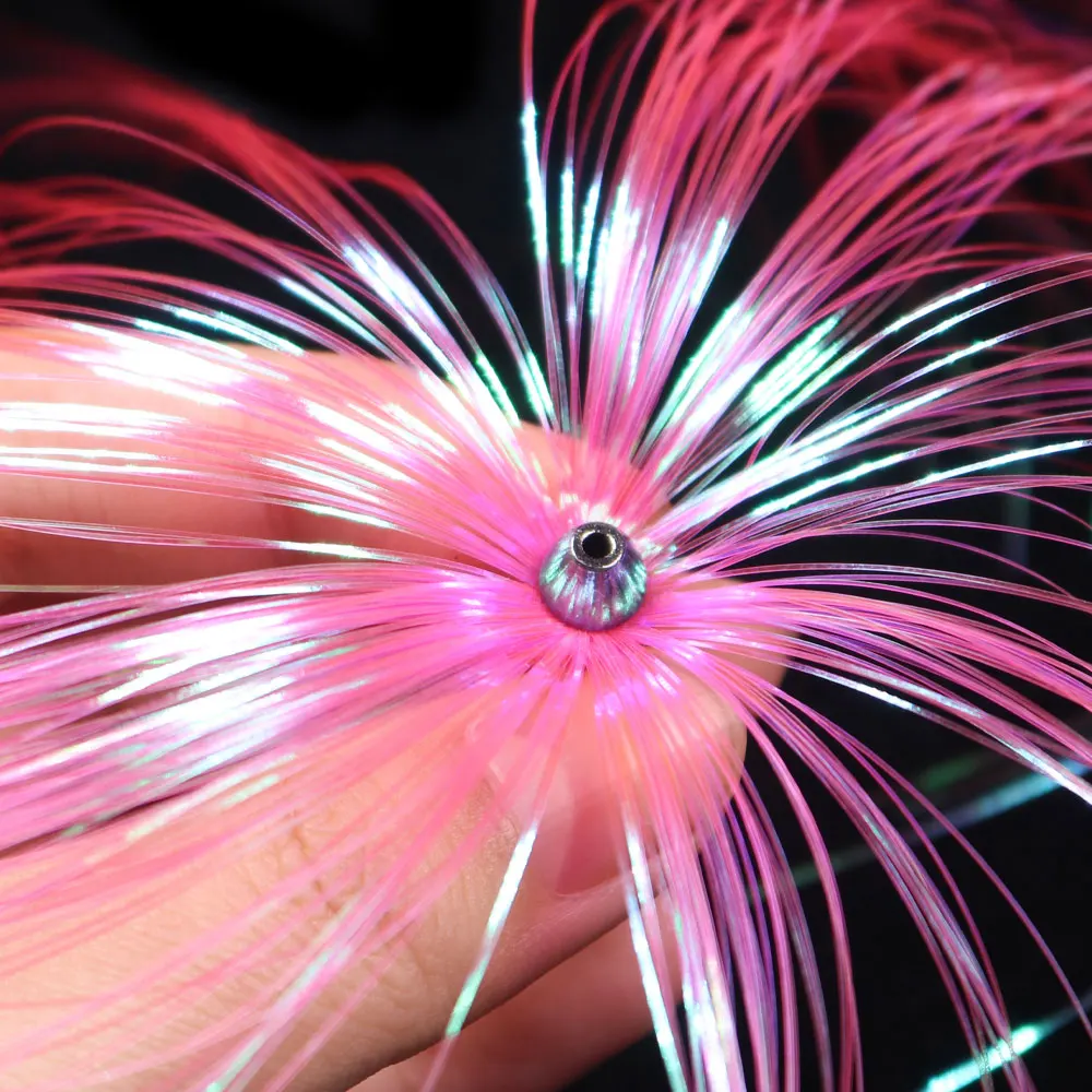 1-6 Stück 13cm/5,12 Zoll Sea Witch Copper Head Mylar Flash Teaser Tail Trolling-Köder DIY für Thunfisch, Schnapper, Salzwasser, Ballyhoo, Bass, Tintenfisch, Jigs – Detail 5