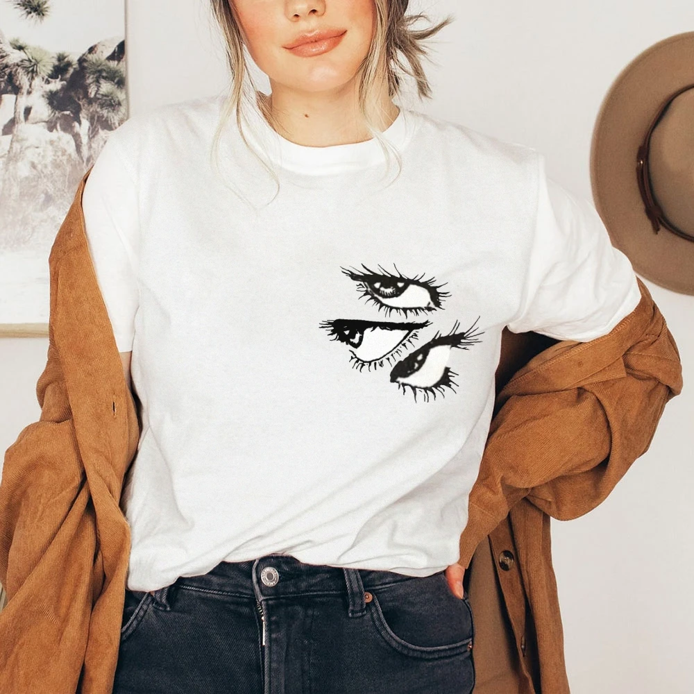 

2025 Y2k Eye Print Tee - Women's High Quality Cotton Summer Top Mystic Eye Graphic Streetwear Vintage Retro T-Shirt