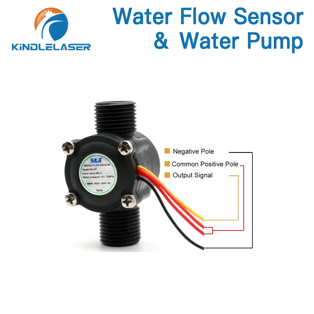 KINDLELASER Water Pump Water Flow Switch Sensor Set for S&A Industrial Chiller CW-3000 AG(DG) CW-5000 AH(DH) CW-5200 AI(DI)