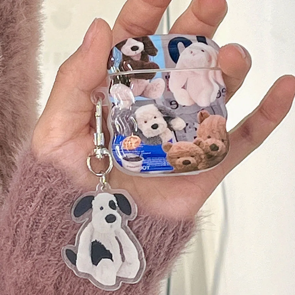 For Airpods Pro 2 1 Earphone Case Creative Cute Background Kitten Toys Bear Wave Frame Pendant Shockproof Shell For Airpods 3