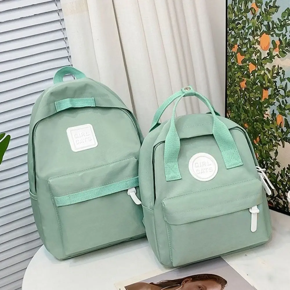 Solid Color Children Backpack Oxford Cloth Anti-theft Student School Bag Handbag Korean Style Canvas Rucksack Travel