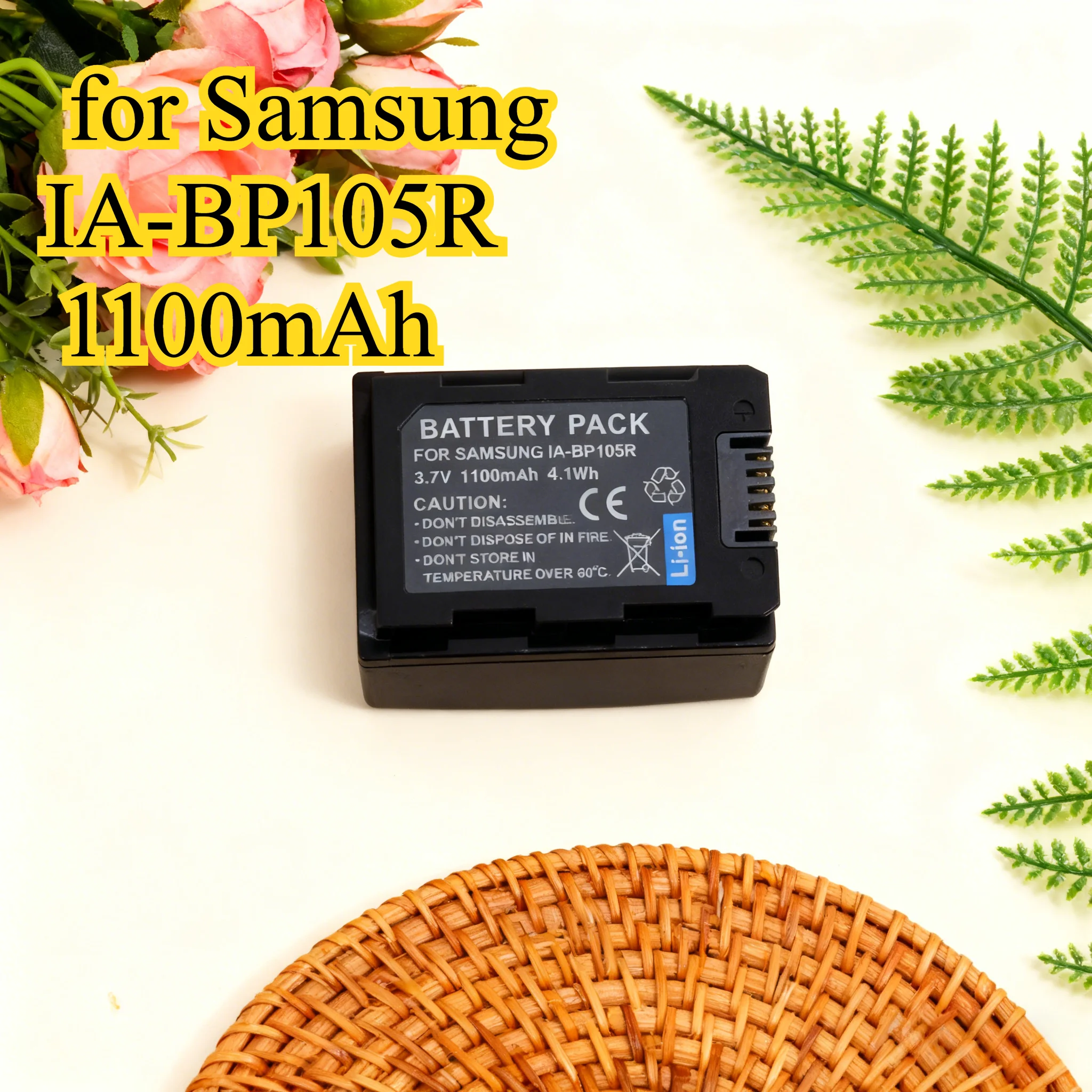 

Сменный аккумулятор емкостью 1100 мАч для камеры Samsung IA-BP105R, совместимый с HMX-F80/F90/F800/G304, 3,7 В, литий-ионный, длительный срок службы