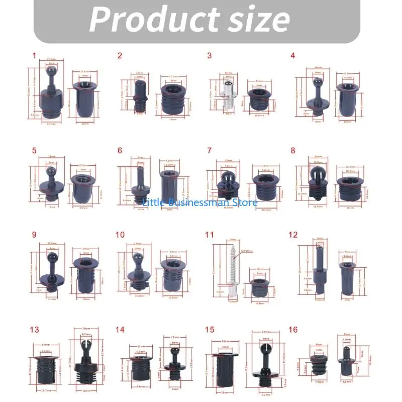 Satz mit 10 Befestigungselementen für Lautsprechergitter, Antivibrations-Clip, passend für Lautsprechergitter-Clip M76A – Detail 6