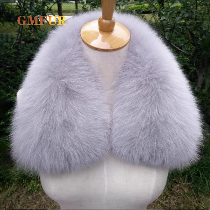 Winter 100% Natural Real Fox Fur Headband Scarf Square Collar Women Ring Coat Fashion Natural Short Scarves Shawls And Wraps