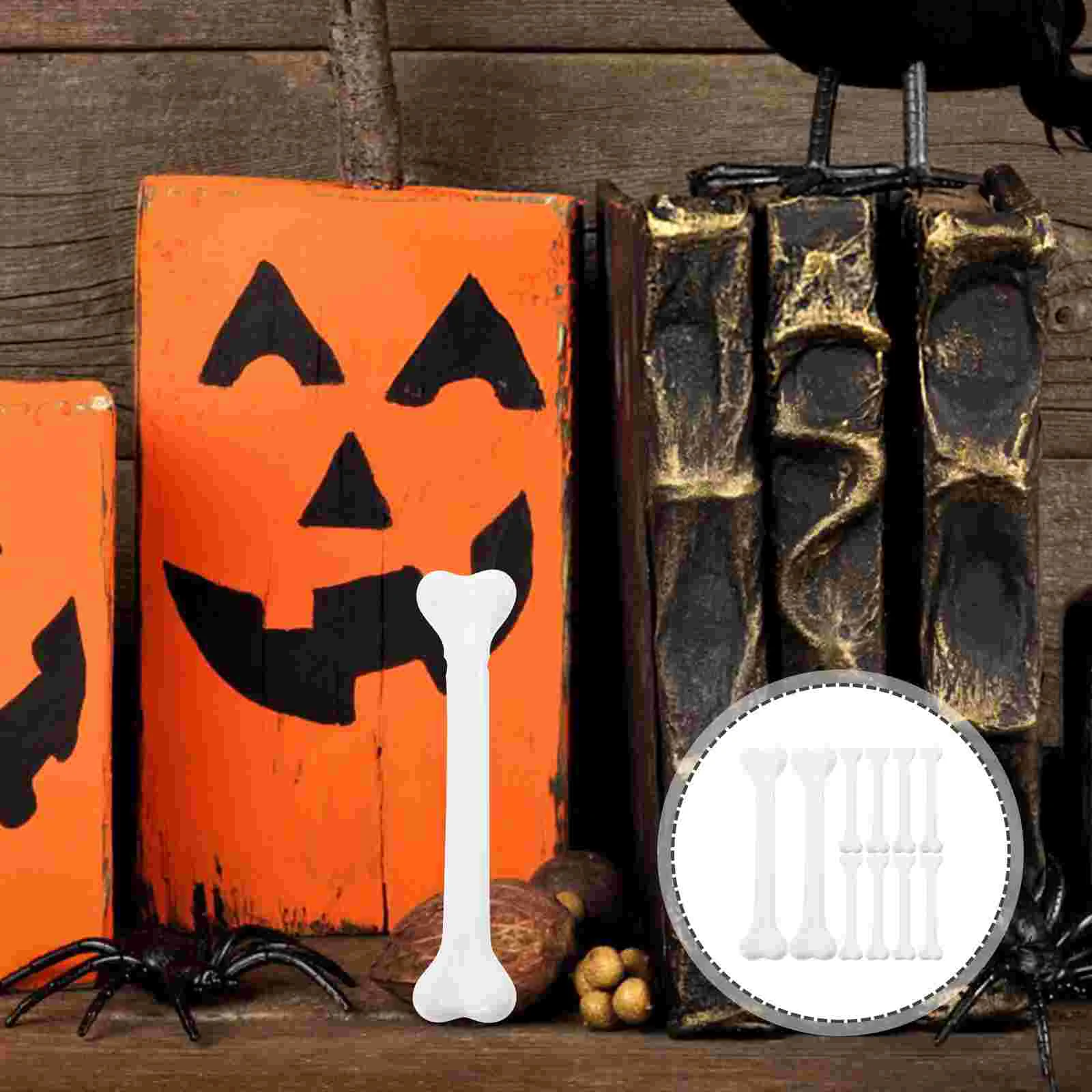 12 Stuks Decoratieve Halloween Menselijk Bot Nep Speelgoed Tafelblad Voor Plastic Botten Gesimuleerd Gotisch