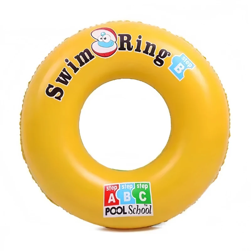 Nieuwe grensoverschrijdende populaire ABC gele zwemring met handvatten, schattige oksel drijvende ring, verdikte PVC zwembadvlotter,