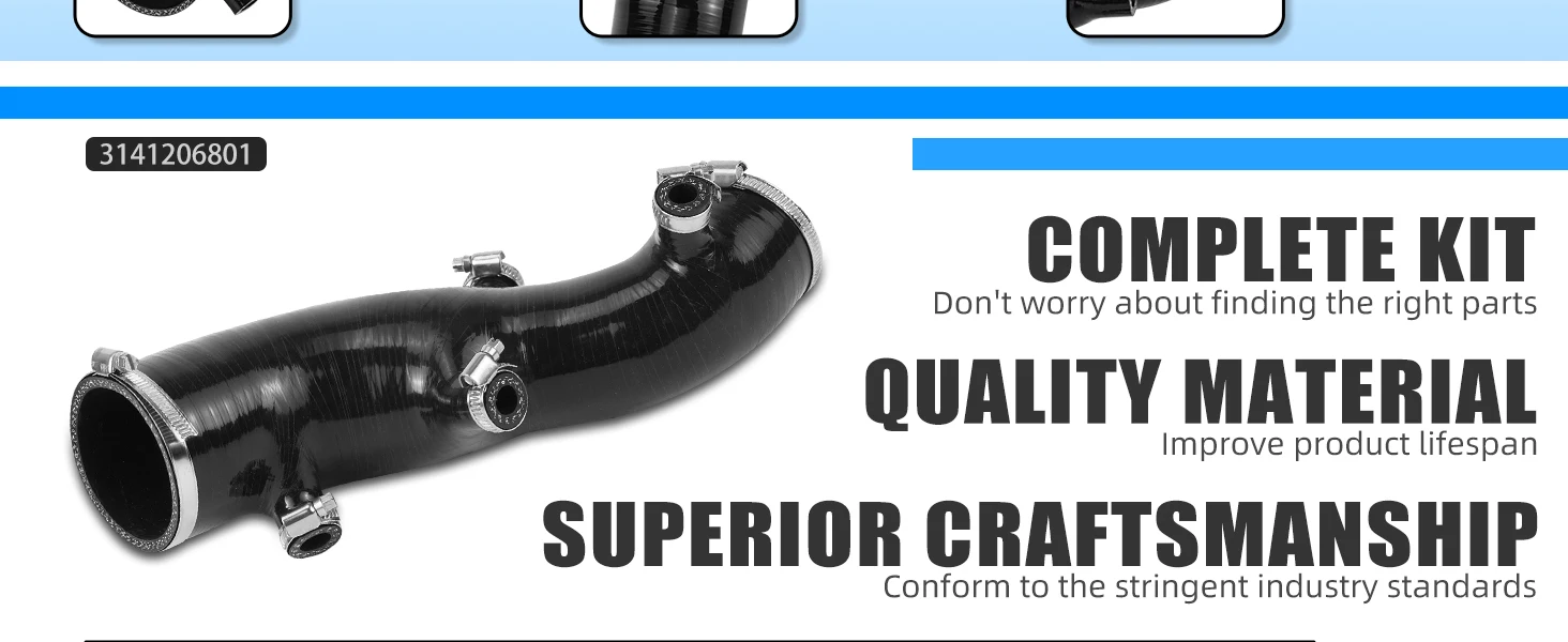  NICECNC Für Yamaha Raptor 700 2009-2026 ATV Silikon-Luftansaugschlauch Raptor 700R YFM700 YFM700R SE Ersetzt 2LS-14453-00-00 – Detail 4
