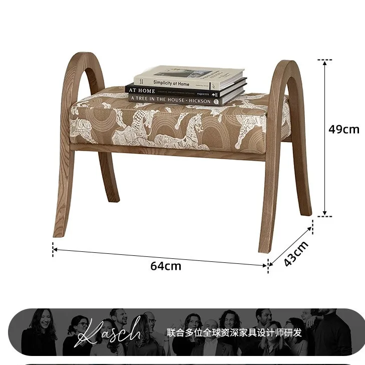 CX home retro homestay bedroom end of bed, dressing stool