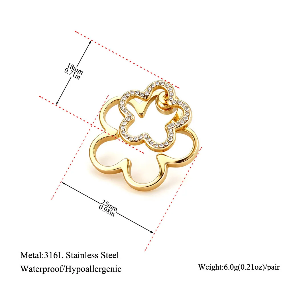 JeeMango Zarte Kreis-Ohrstecker mit vollem Zirkon für Damen, 18 Karat Gold, PVD-beschichteter Edelstahl, Ohrringe, Modeschmuck, E26104 – Detail 8