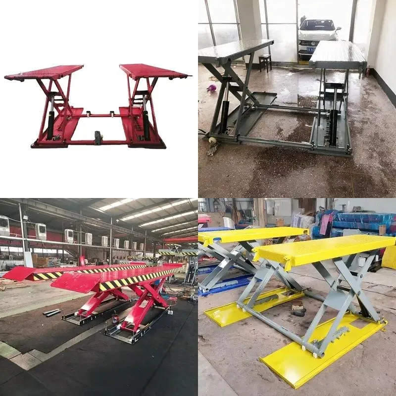 3.5T Portable Hydraulic Scissor Car Lift Mobile Vehicle Jack for Tire Brake Body Repair Garage Workshop