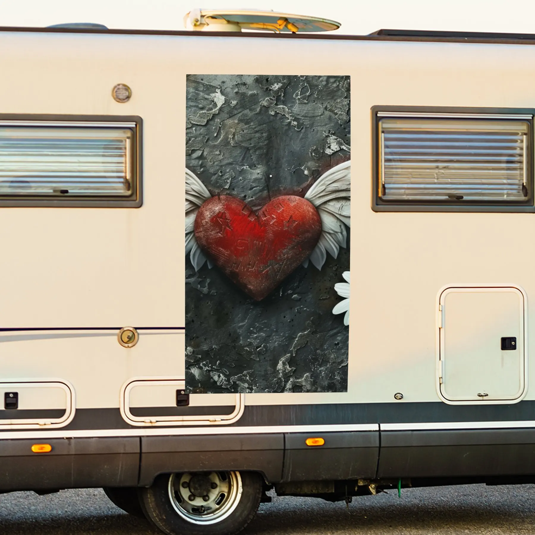 

Наклейка «Сердце с крыльями», виниловая наклейка для двери автомобиля на колесах, водонепроницаемые самоклеящиеся виниловые наклейки для хвоста и бампера автомобиля,