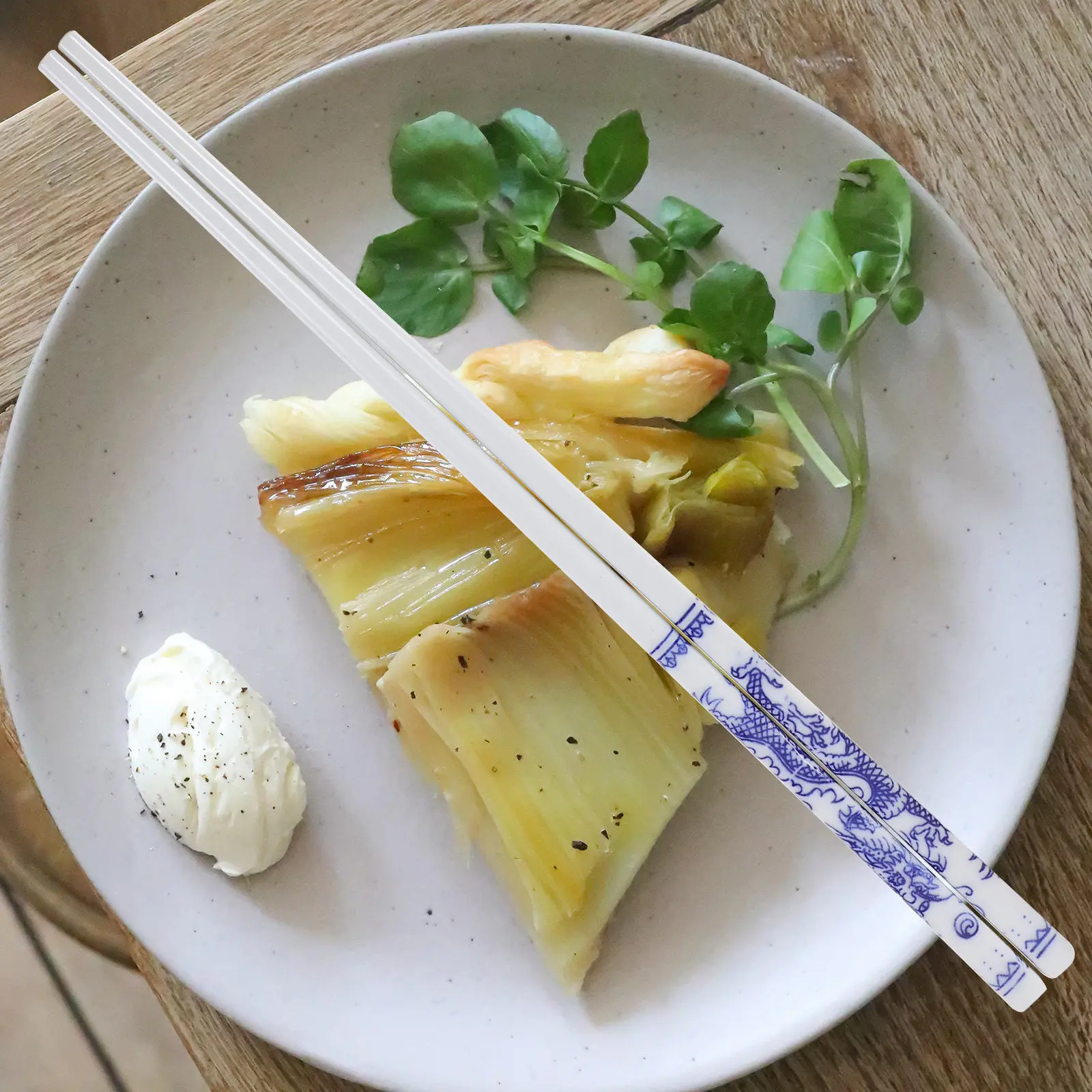 

10Pairs Ceramic Chopsticks Porcelain Material Temperature Resistant Reusable Dishwasher Safe Elegant Pattern Household Dining