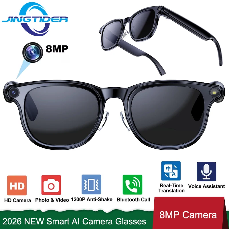 A2C Smart Audio Glasses With 8MP Camera 1200P Video Recording AI Voice Assistant Bluetooth Call Wireless Sports Smart Eyeglasses