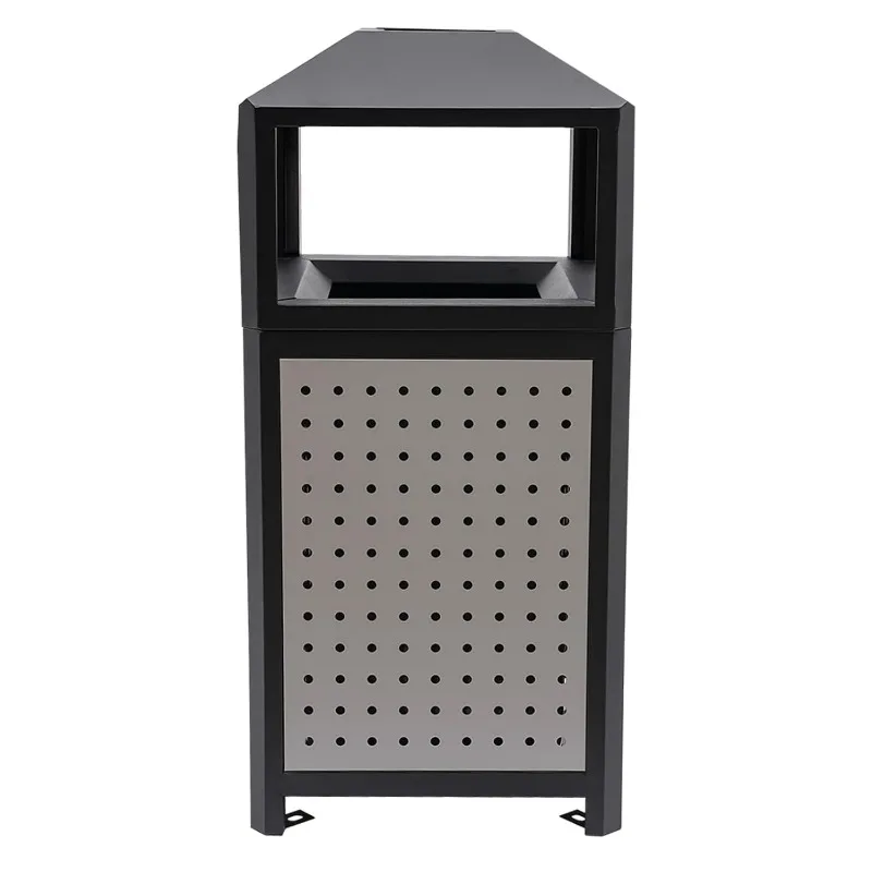 

Контейнер, сверхпрочный мусорный бак из оцинкованной нержавеющей стали с крышкой и пепельницей, большой квадратный мусорный бак для дома