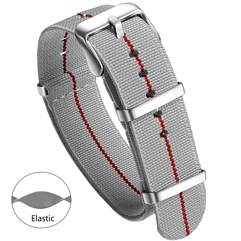 Nylon-Uhrenarmband, 20 mm, 22 mm, bequeme Uhrenarmbänder, Schlaufe, militärisch, waschbar, für Herren-Uhrenarmbänder