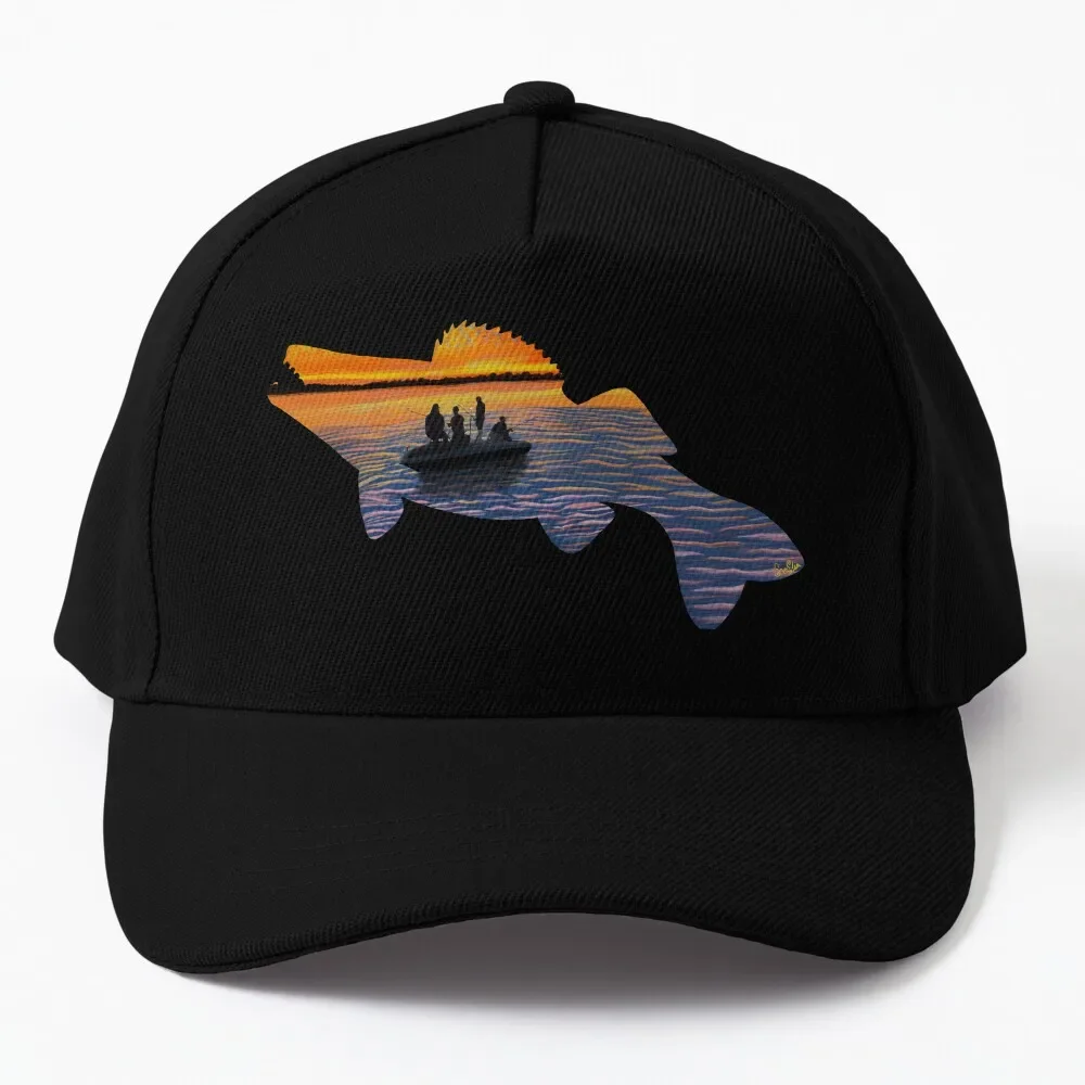 Walleye Silhouette - Lake Life - Blue Grey Baseball Cap foam party hats Wild Ball Hat Women Beach Fashion Men'S