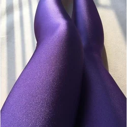 Glossy High Elastic Shiny Sports Leggings Sexy Women's Pants Workout Tight Trousers Bottoms