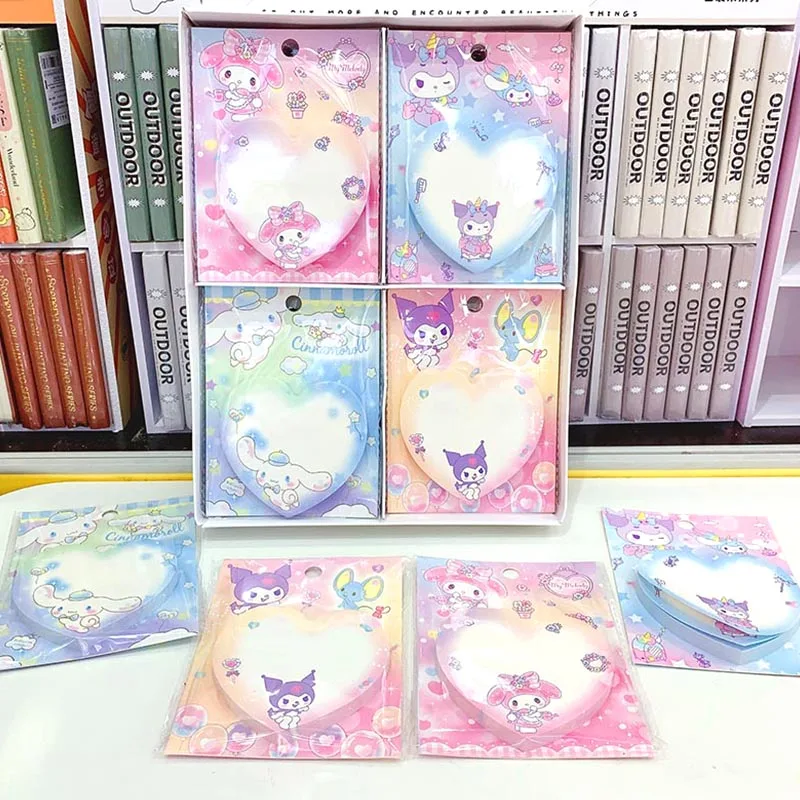 20pcs/lot Sanrio Melody Kuromi Memo Pad Cinnamoroll Sticky Notes Stationery Label Notepad Planner Sticker Post School Supply