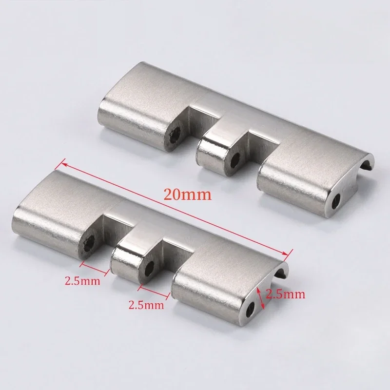 2pcs 20mm 22mm Stainless Steel Straight Curved End Link for Seiko SKX007/009 Connector for Jubilee for Oyster Metal Band Adapter