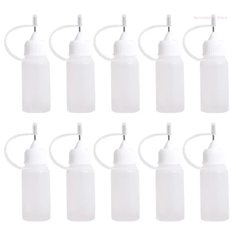 

Plastic Dispensing Bottle with Needle Nozzle Squeezable 10ml 50pcs/set