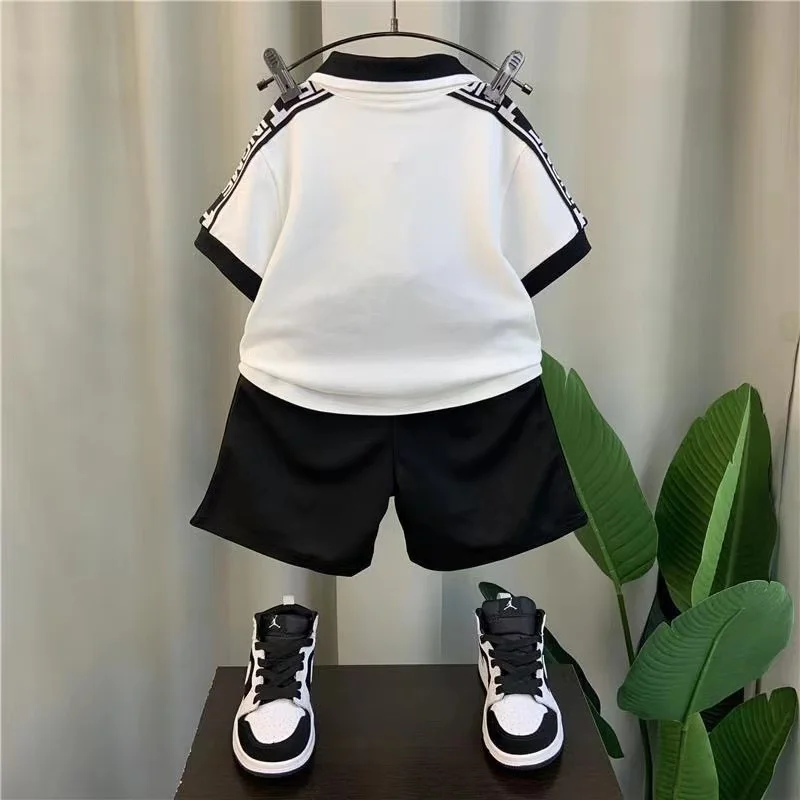 Tenues d'été pour bébé garçon de 1 à 8 ans, Économie à col rabattu, Y et shorts, 2 pièces, ensembles de vêtements boutique pour bébé