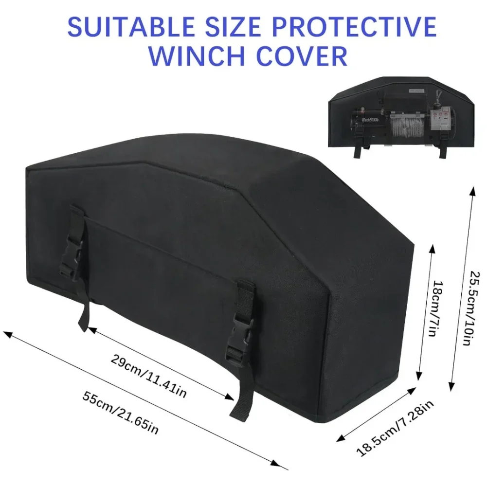 Winch Cover For Electric Winches 900D Oxford Waterproof Protective Heavy Duty Cover Size 55 By 25 5 Centimeters