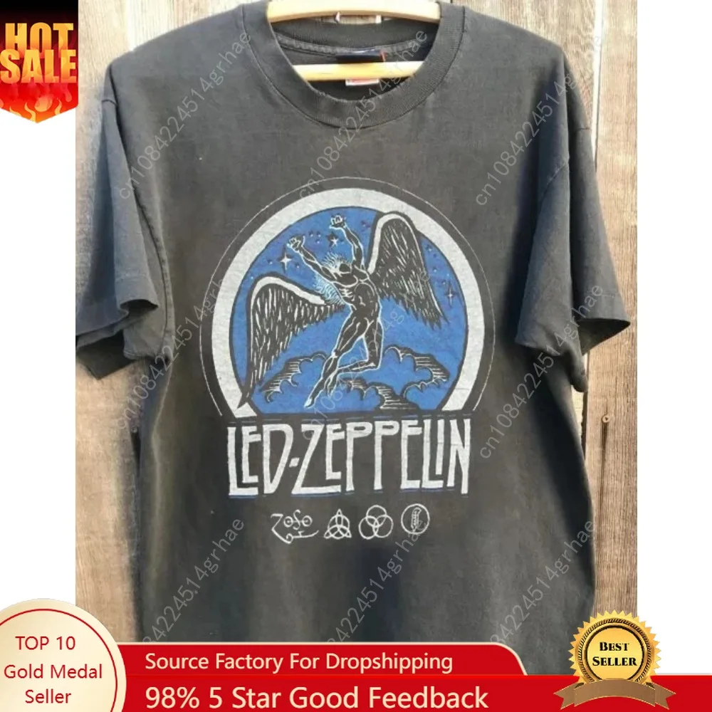 Led Zeppelin Band 1975 Tour Men's T-shirt Casual and Comfortable Spring and Summer New Product Unisex T-shirt