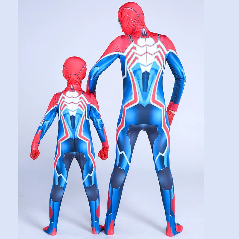 Boys Spiderman Velocity Suit Jumpsuit Superhero Costume Children Party Halloween Bodysuit Zentai Suit for Audlt Girls Asian Size