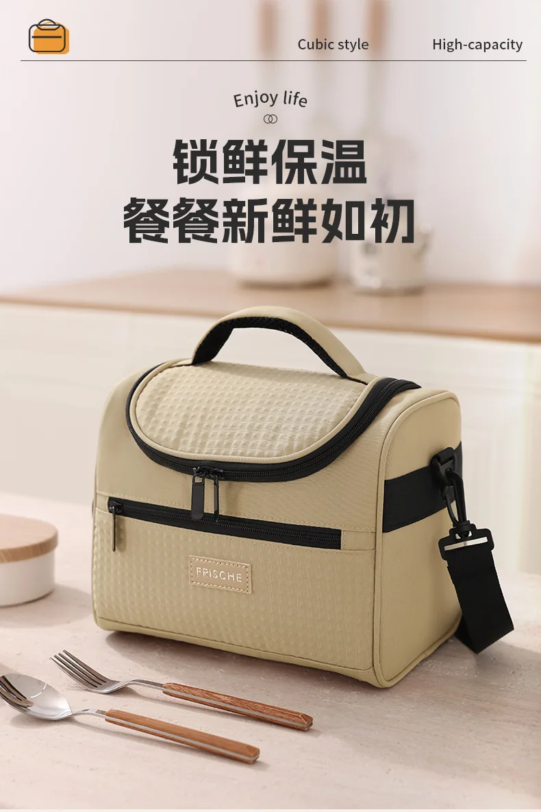 Neue Tragetasche, Kühler, Lunchtaschen, tragbar, für Picknick, Büro, Schule, Isoliertasche mit Schultergurt – Detail 15