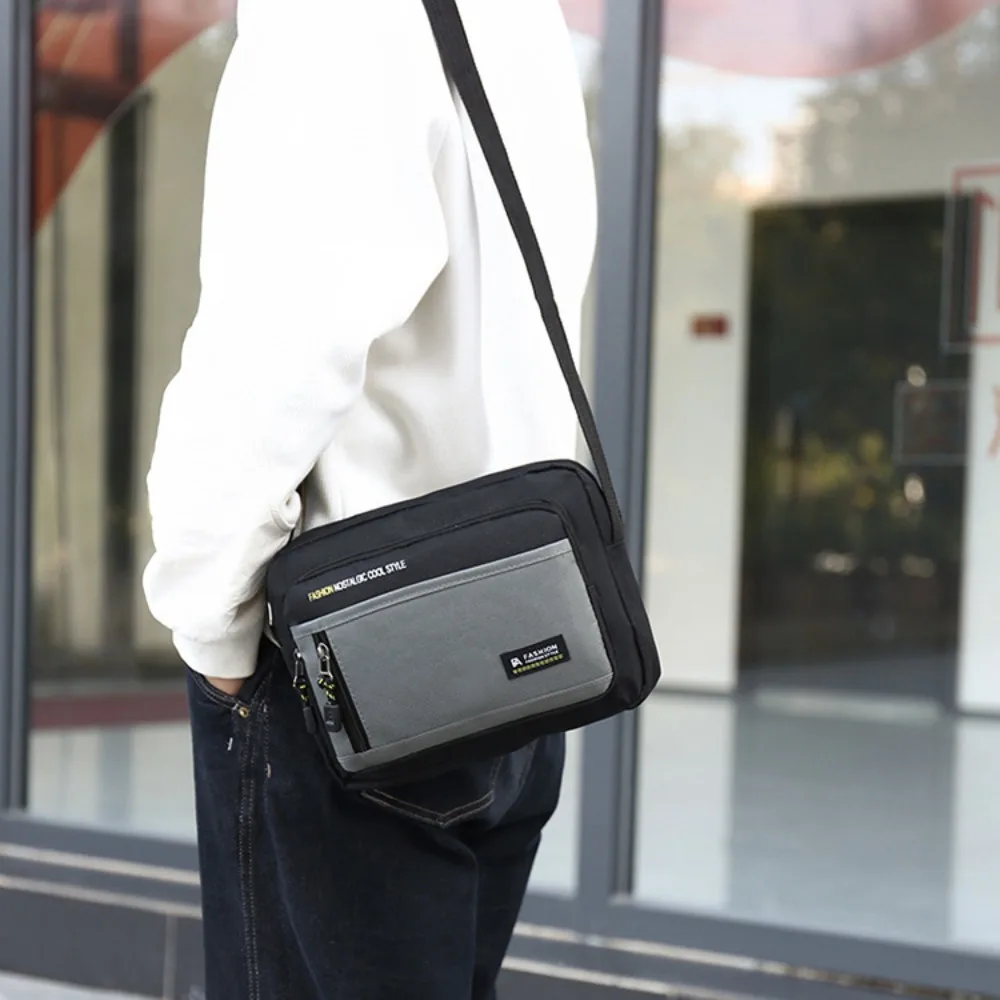 

Trendy Multi-pockets Men's Shoulder Bag Waterproof Large Capacity Men's Business Bag Travel Work Canvas Crossbody Bag Handbag