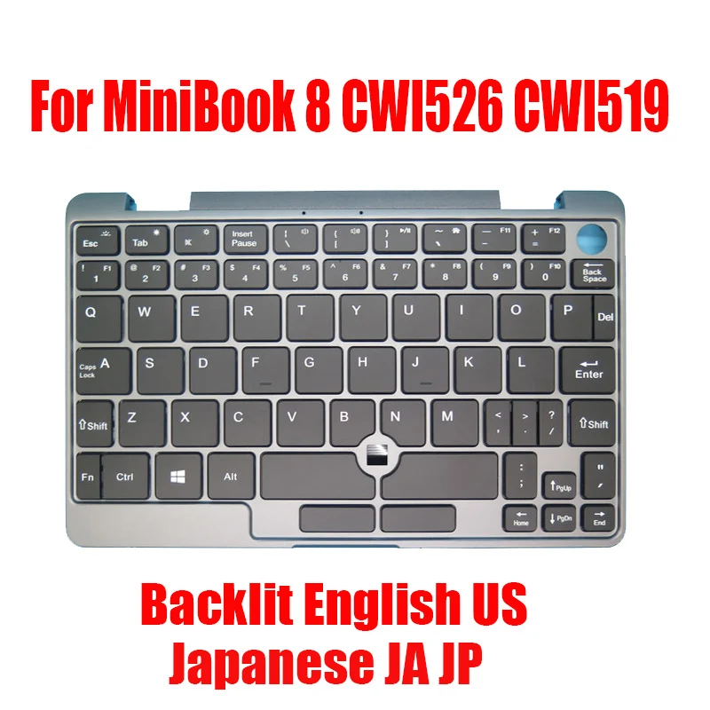 

JA JP US Laptop Palmrest MB1971002 XK-HS066 Gray With Backlit Japanese English Keyboard Upper Case New