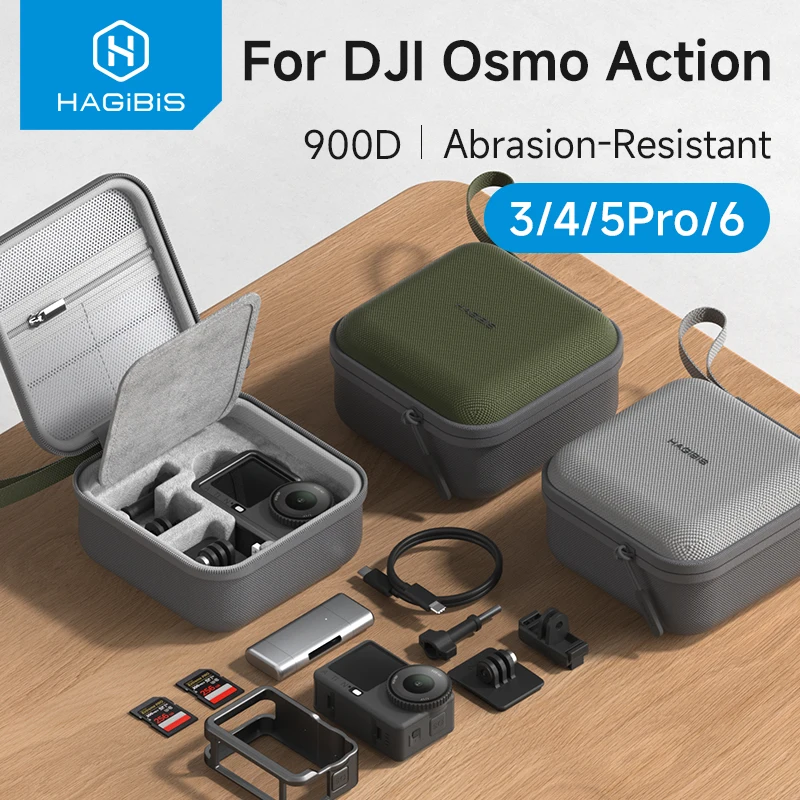 Hagibis Tragetasche für DJI Osmo Action 5 Pro/6/4/3 Action-Kamera, tragbare Reise-Hartschalen-Tasche, digitales Zubehör, wasserdicht