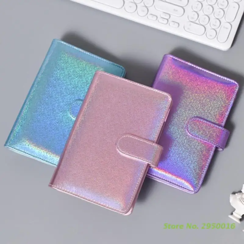 Laser Glitter Refillable Notebook Cover 6 Ring Binder Loose-leaf Journal Notepad Cover A5/A6 Size for Drawing Writing Planning