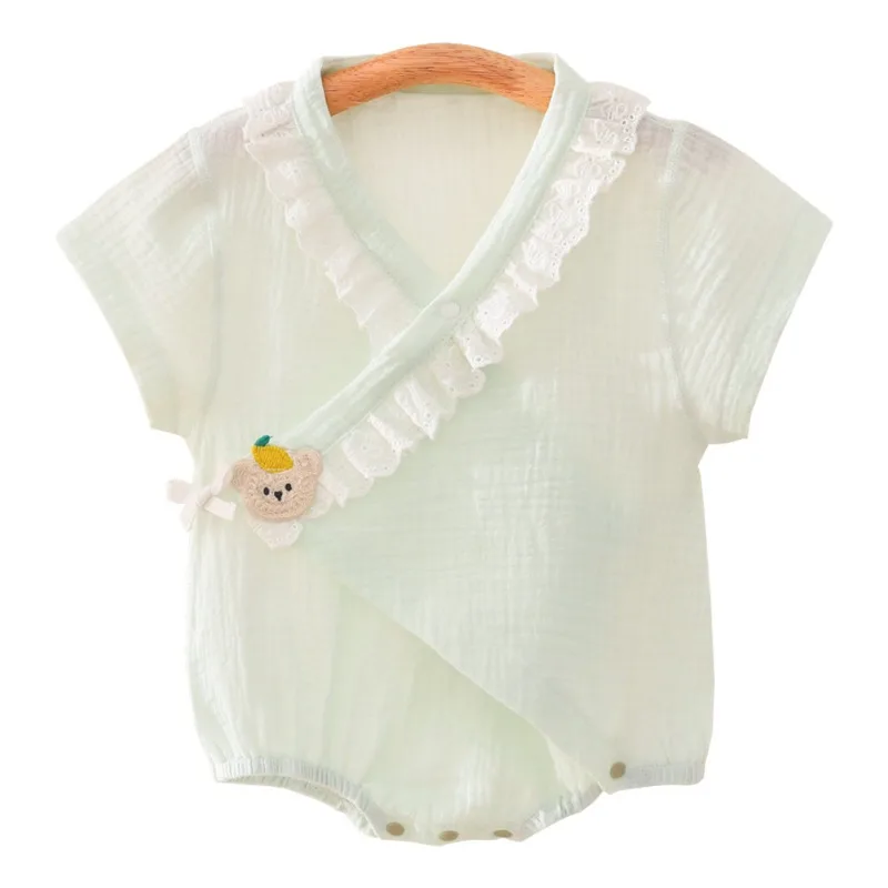2026 Baby Clothes Summer Thin Romper Cotton A Grade Gauze Onesie Princess Style Baby Clothes Bodysuit