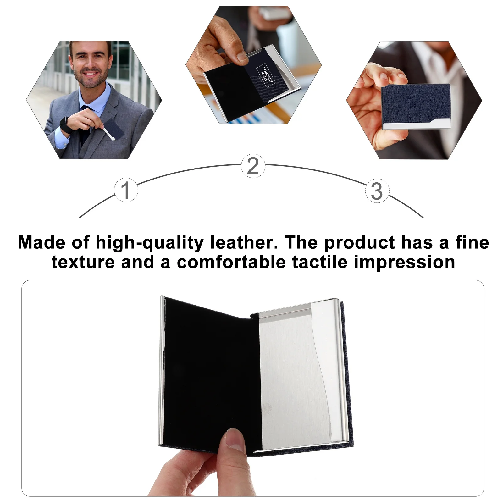 

Business Cards Case PU Material Lightweight Portable Name Cards Holder Organizer Professional Look Office Supplies