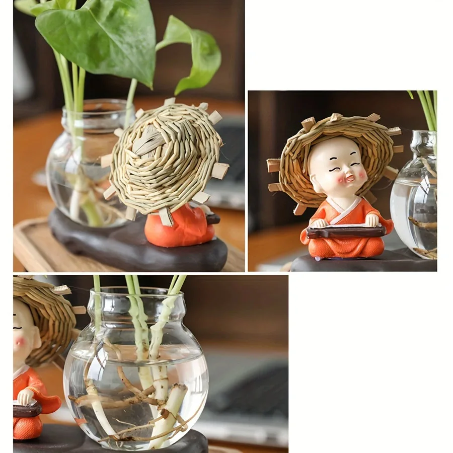 مزهرية زجاجية شفافة مائية ، ترتيب زهور ، غرفة معيشة ، ديكور مكتب مكتب ، أثاث منزلي ، 1 2 2