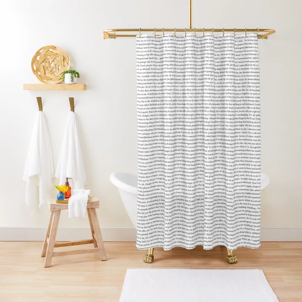 

Entire Script of The Office Season 1 Pilot Shower Curtain Elegant Bathroom Luxury Bathroom Curtain