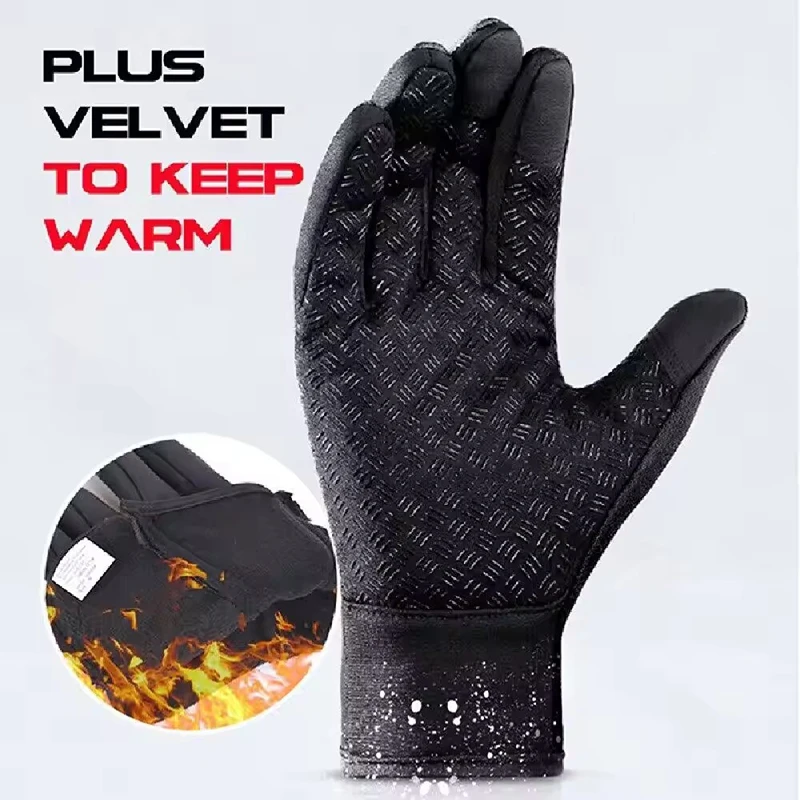 Winter Warm Gloves Touch Screen Windproof Cold-proof Cycling Gloves Men's Women's Running Hiking Skiing Gloves