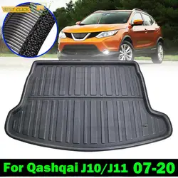 For Nissan Qashqai J10 J11 Rogue Sport 2014 2015 2016 2017 - 2022 Rear Trunk Boot Liner Mat Cargo Floor Tray Carpet Mud Kick Pad