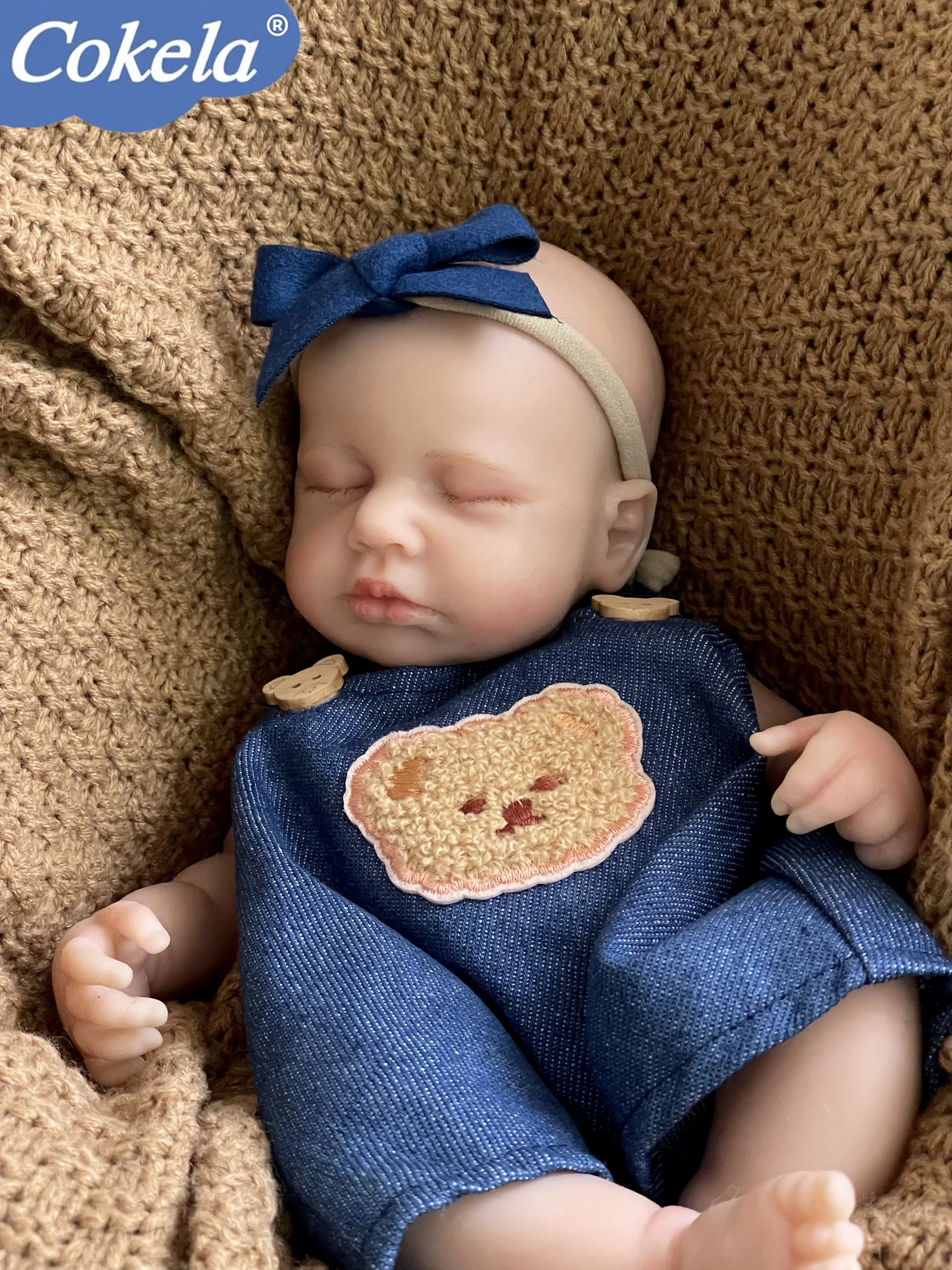 Cokela Muñeca bebé Reborn realista de tamaño pequeño, elástica, flexible, súper suave, de silicona sólida, 12 pulgadas