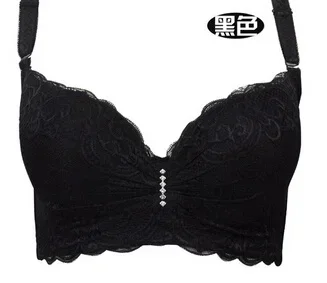 Sutiã push-up sexy de renda para mulheres, roupas íntimas finas, seção fina, C, D, xícara, E, tamanho grande, 3/4 xícara