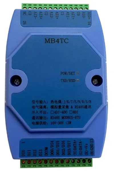 

Support 8 Kinds of Thermocouples 4 Channels Temperature Acquisition Module Modbus RS485