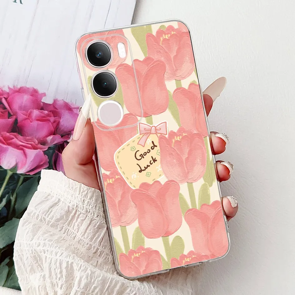 For Vivo Y19s Case VivoY19s V2419 Silicone Cover New Stylish Butterfly Flower Transparent Soft Funda For Vivo Y19s 4G Phone Case
