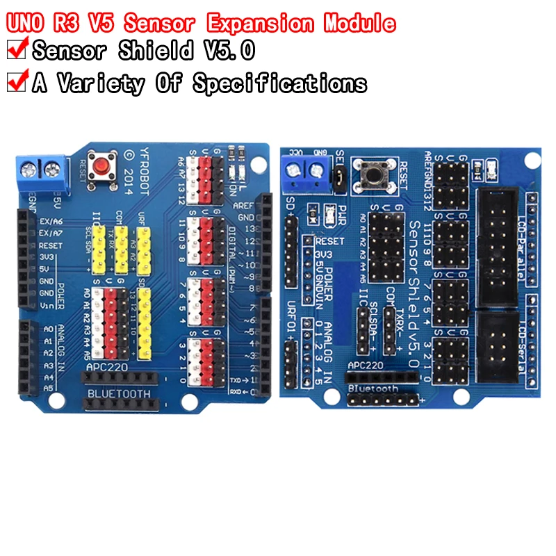 V5 Sensor Shield Expansion Board Shield For Arduino UNO R3 V5.0 Electronic Module Sensor Shield V5 expansion board