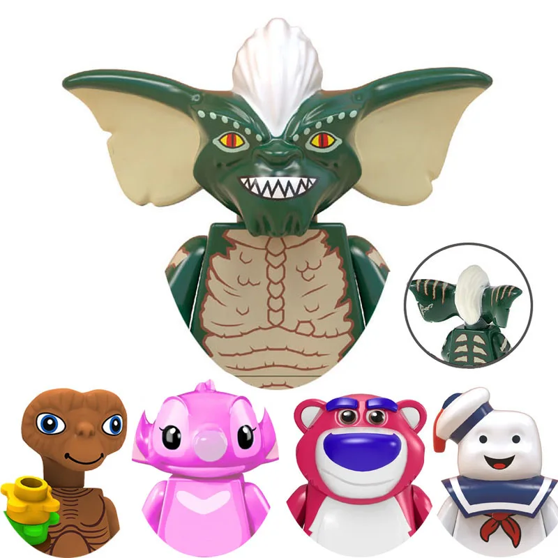 Мультфильм ужасов, полосатый стежок, Gizmo Angie ET, История игрушек, модель призрака, строительные блоки, просветляющие игрушки для детей