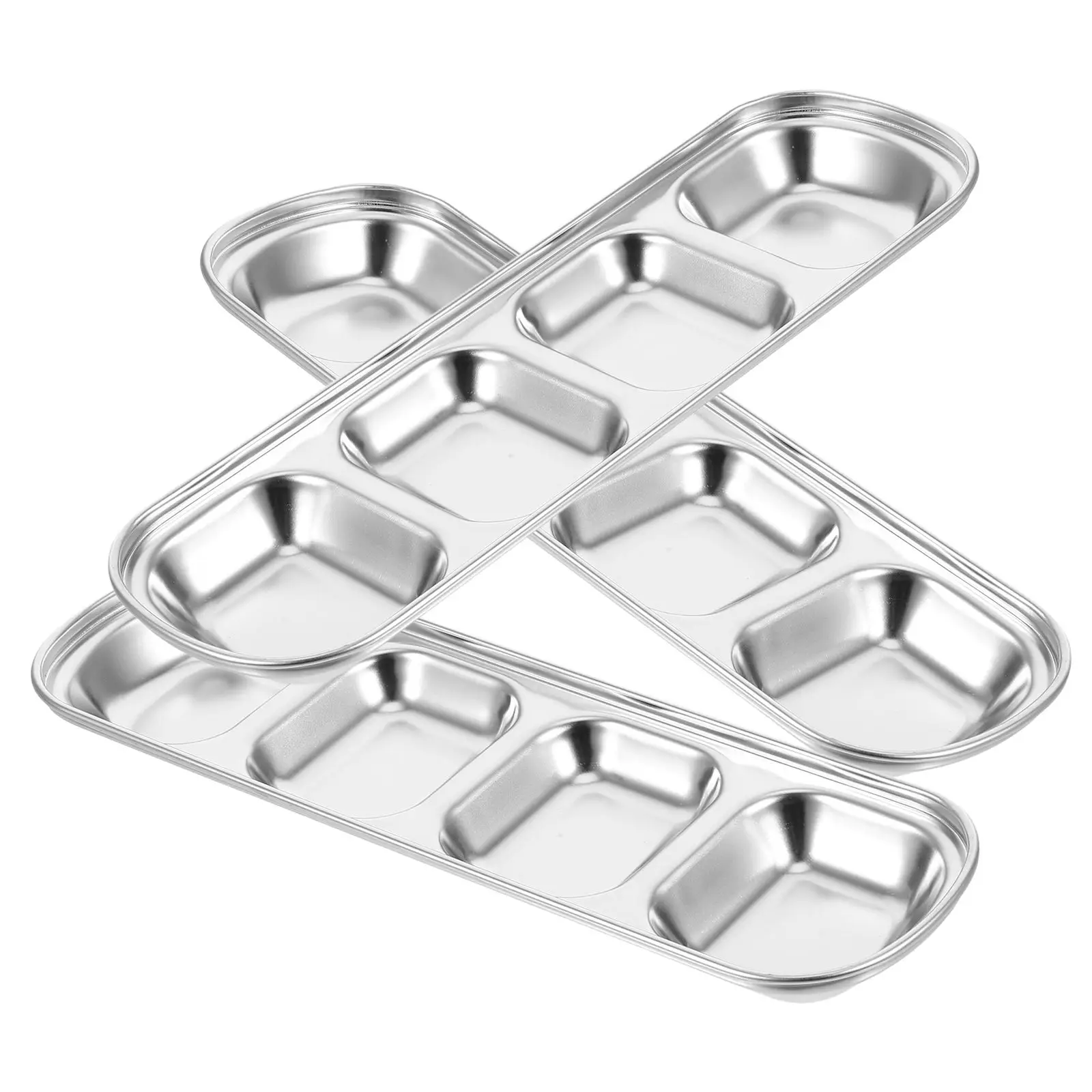 

3Pcs Seasoning Dish Stainless Steel Small Food Sauce Serving Bowls Dipping Cups Plates Home Restaurant Storage