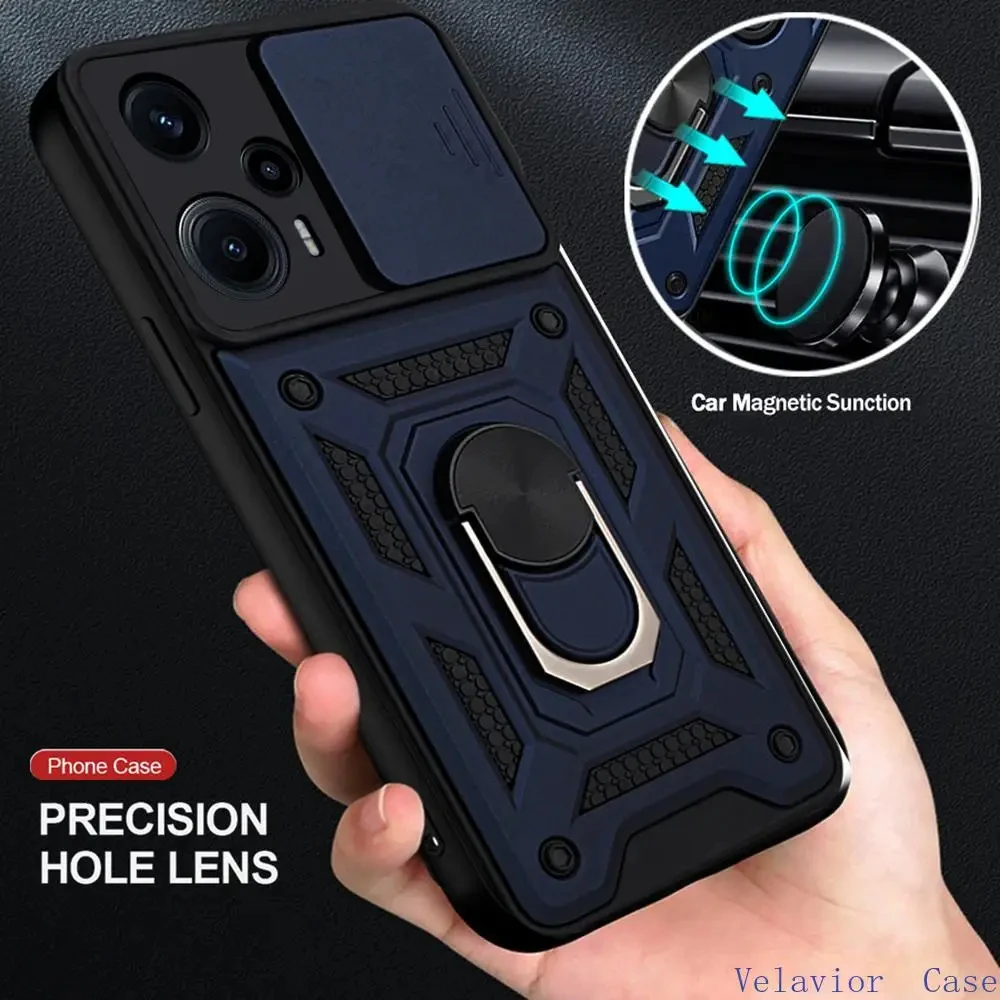 À prova de choque Push Pull Lens Proteção Capa para Carro, Anel Titular Magnético, Little Poco F5 5G Pro, Venda